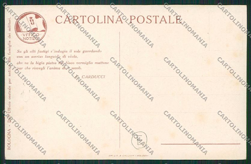 Bologna città Militari cartolina QQ9145 – retro