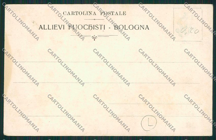 Bologna città Militari Fuochisti Treno cartolina QQ9171 – retro
