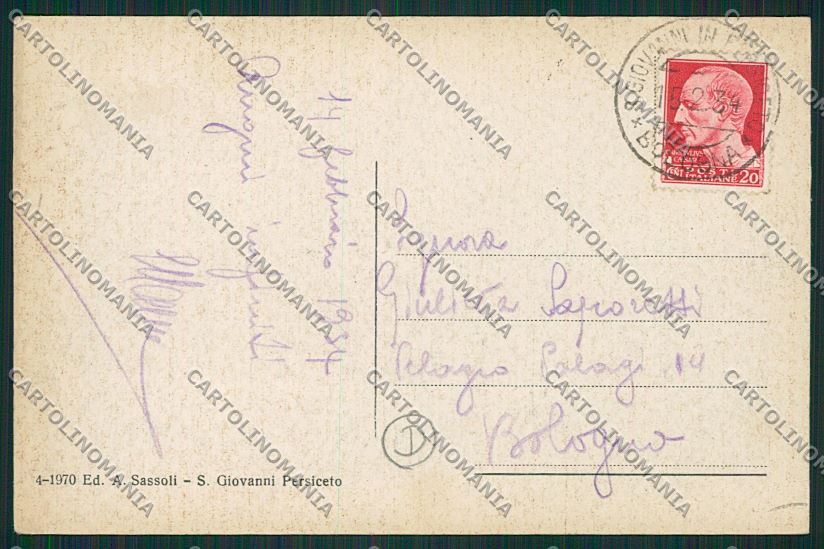 Bologna Persiceto San Giovanni cartolina QQ9240 – retro
