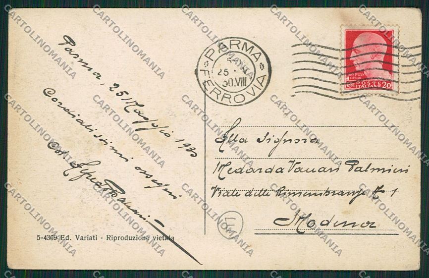 Parma città cartolina QQ9377 – retro