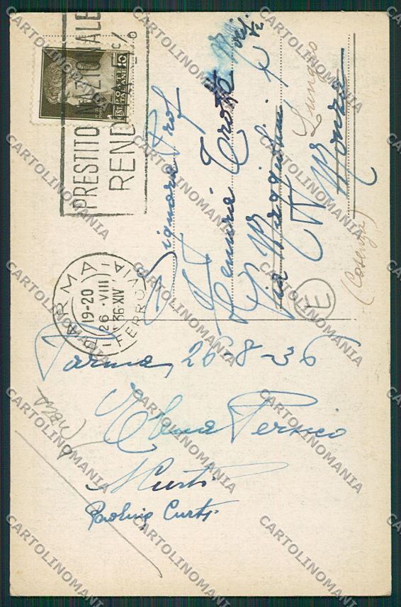 Parma città PIEGA cartolina QQ9390 – retro