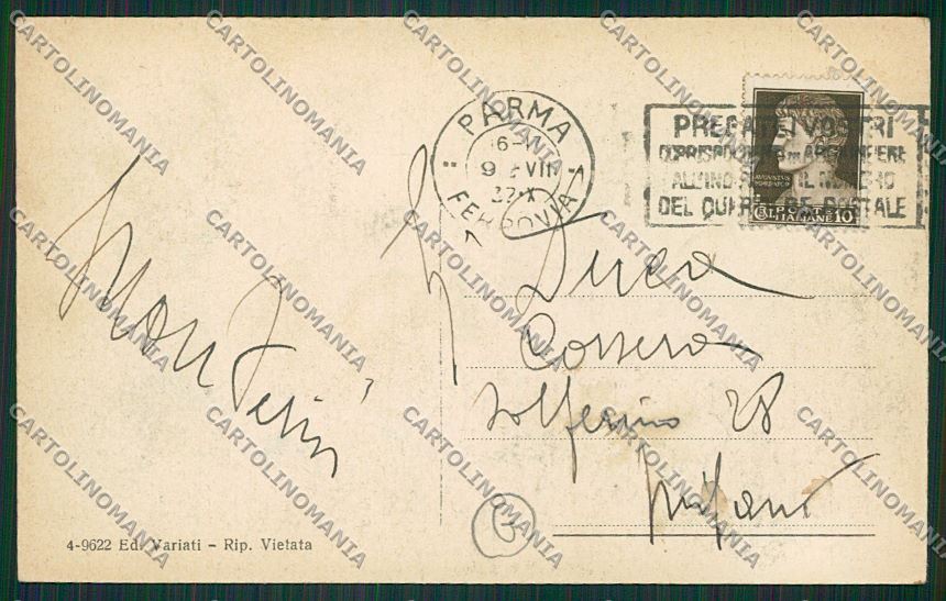 Parma città Poste cartolina QQ9407 – retro