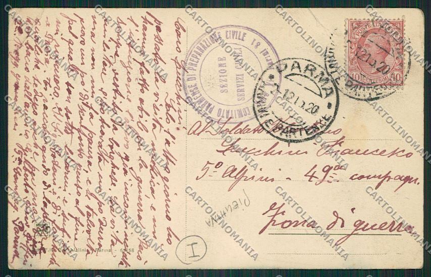Parma città PIEGHINA cartolina QQ9435 – retro