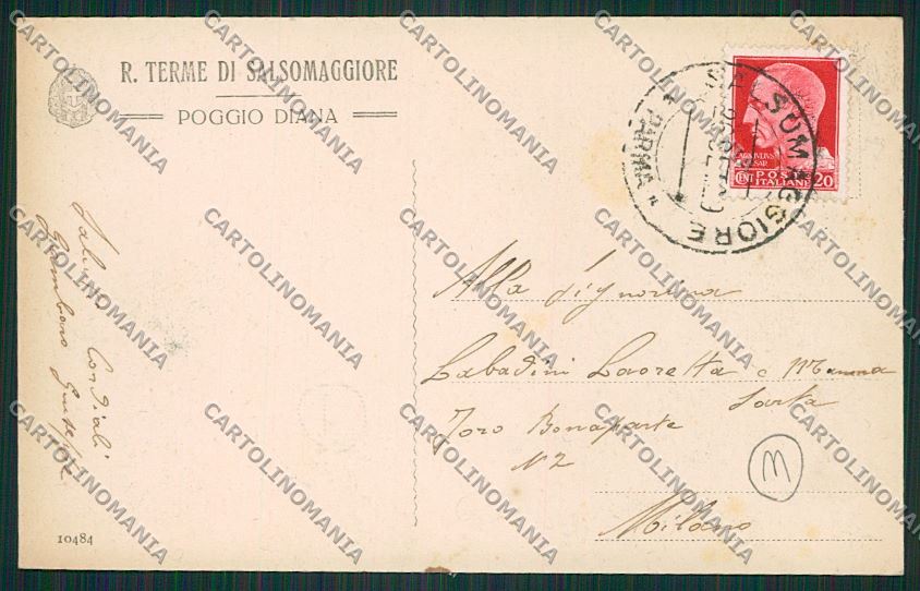 Parma Salsomaggiore Poggio Diana cartolina QQ9622 – retro