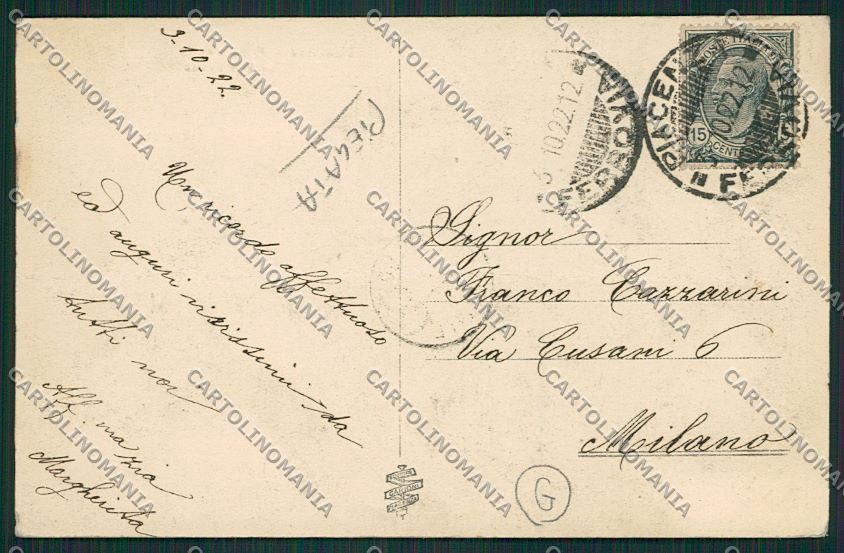 Piacenza città PIEGATA cartolina QQ9633 – retro