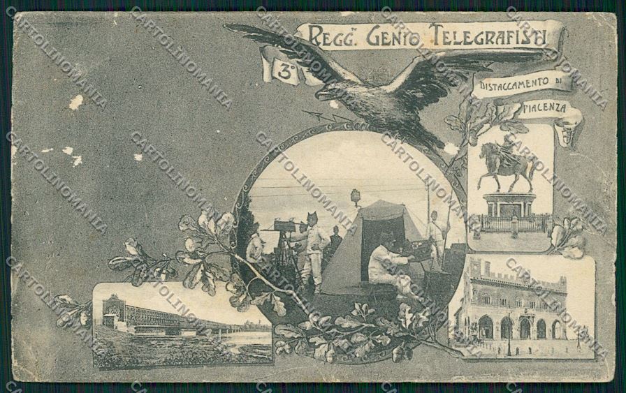 Piacenza Militari Genio Telegrafisti ABRASA cartolina QQ9655 – fronte