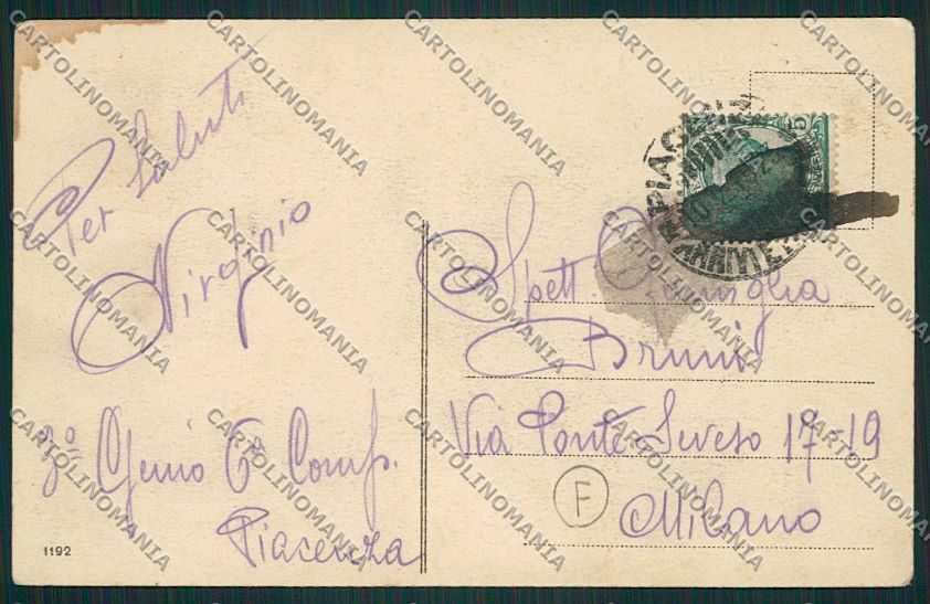 Piacenza Militari Genio Telegrafisti cartolina QQ9662 – retro