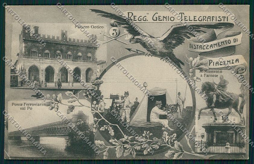 Piacenza Militari Genio Telegrafisti PIEGHINA cartolina QQ9686 – fronte