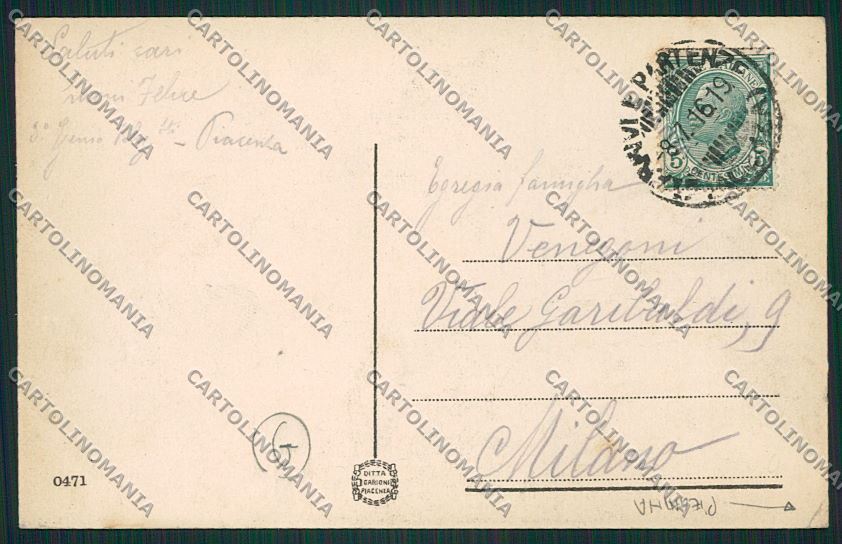Piacenza Militari Genio Telegrafisti PIEGHINA cartolina QQ9686 – retro