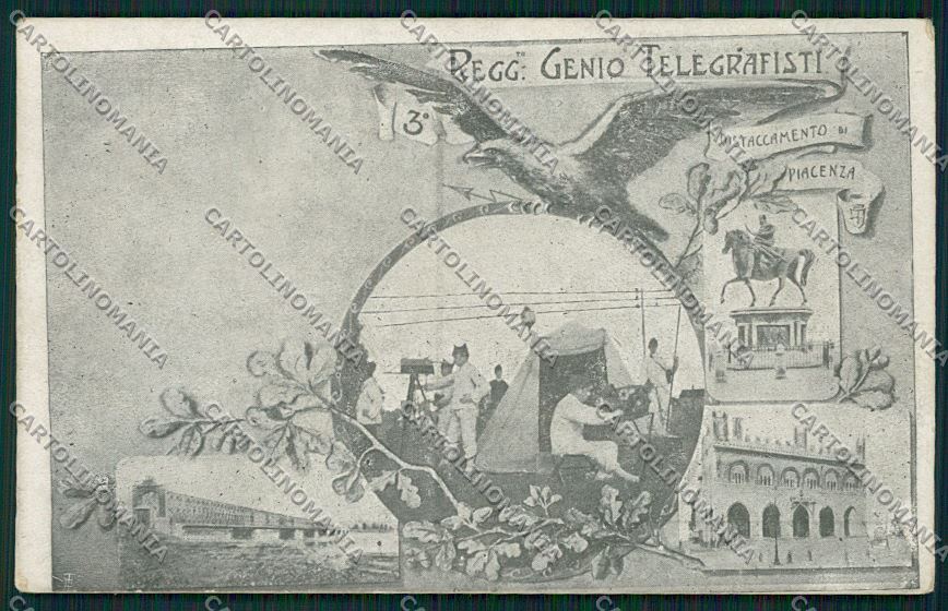 Piacenza Militari Genio Telegrafisti cartolina QQ9687 – fronte