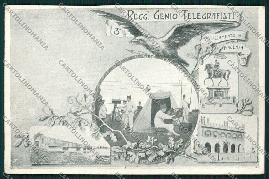 Piacenza Militari Genio Telegrafisti cartolina QQ9688 – fronte