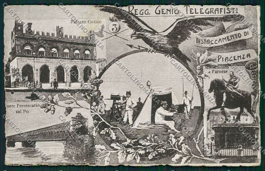 Piacenza Militari Genio Telegrafisti cartolina QQ9690 – fronte