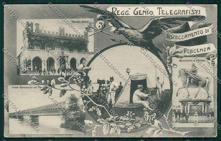 Piacenza Militari Genio Telegrafisti cartolina QQ9691 – fronte