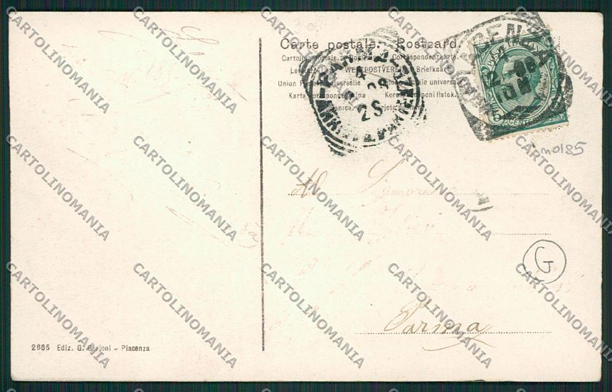 Piacenza Militari Genio Telegrafisti cartolina QQ9691 – retro