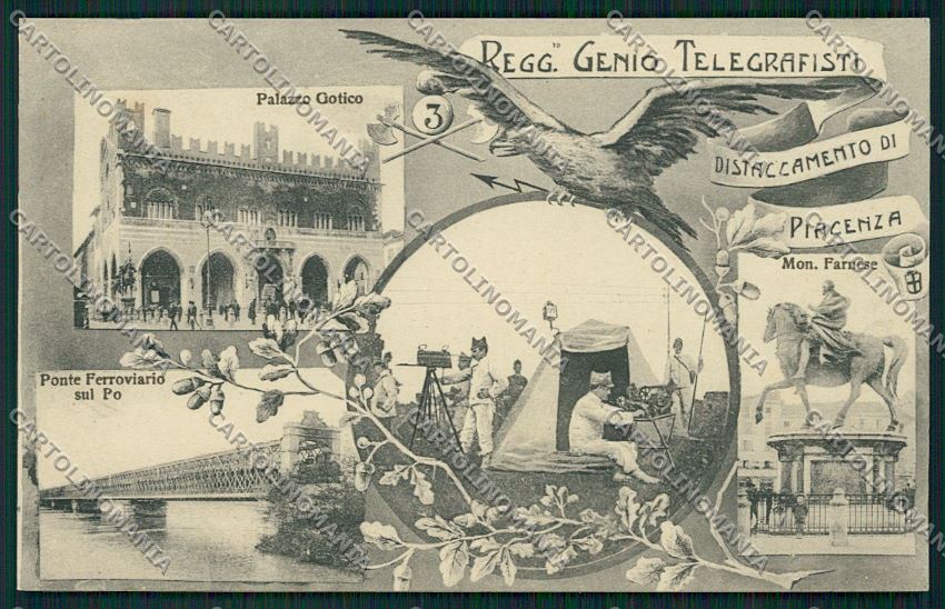 Piacenza Militari Genio Telegrafisti cartolina QQ9692 – fronte