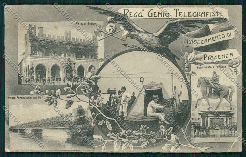 Piacenza Militari Genio Telegrafisti cartolina QQ9694 – fronte