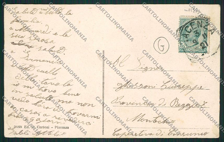 Piacenza Militari Genio Telegrafisti cartolina QQ9694 – retro