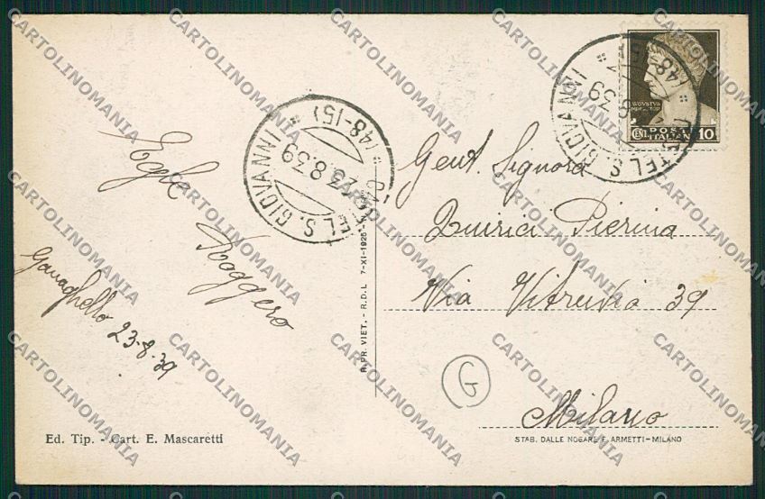 Piacenza Castel San Gionanni cartolina QQ9779 – retro