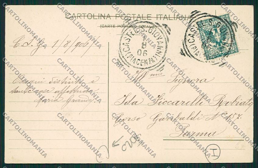 Piacenza Castel San Gionanni Stazione FORO cartolina QQ9784 – retro