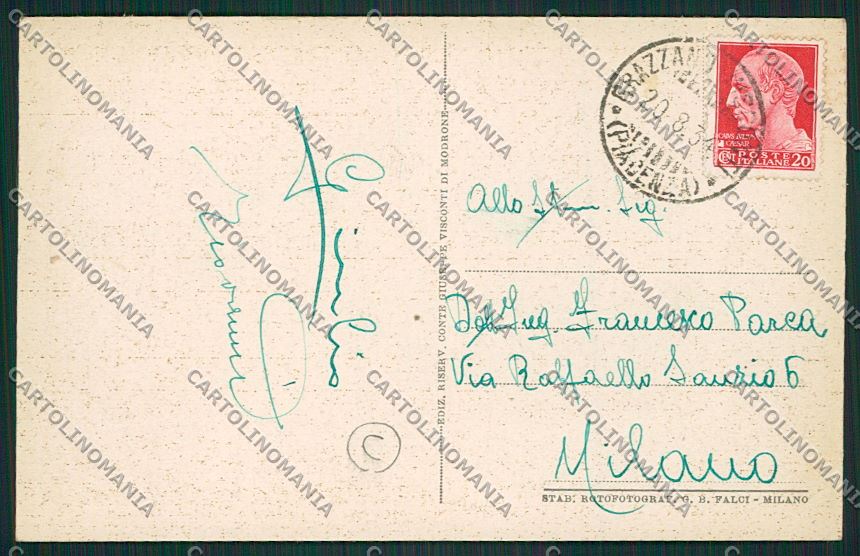 Piacenza Grazzano Visconti cartolina QQ9785 – retro