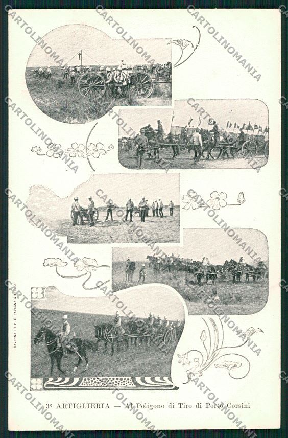Ravenna Porto Corsini Militari Artiglieria cartolina QQ9889 – fronte