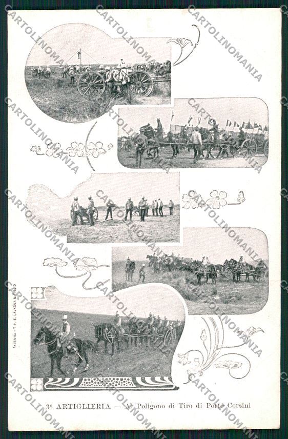 Ravenna Porto Corsini Militari Artiglieria cartolina QQ9890 – fronte