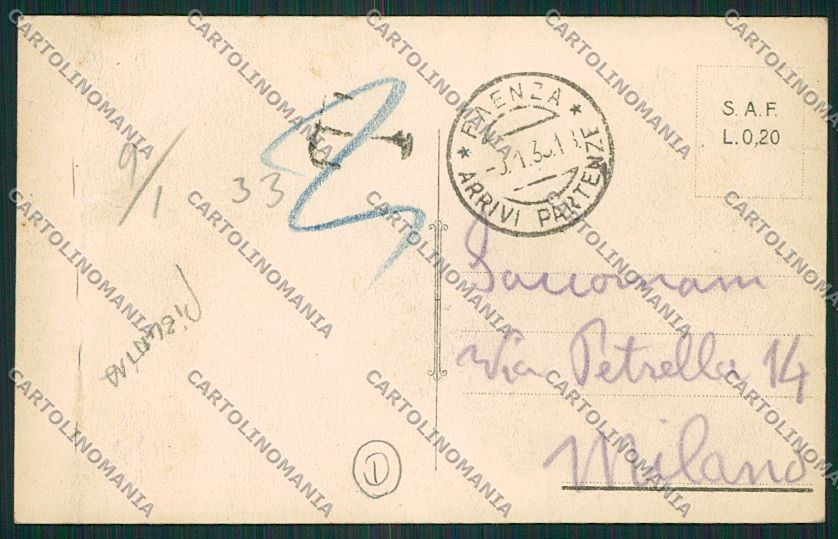 Ravenna Faenza PIEGHINA cartolina QQ9988 – retro