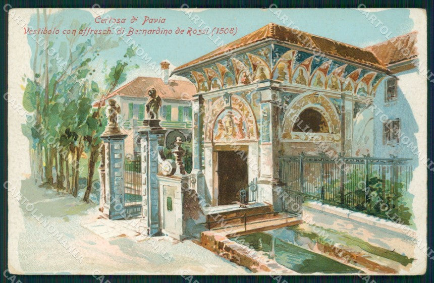Pavia Certosa di PIEGA cartolina QT0004 – fronte