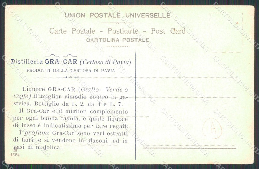 Pavia Certosa di PIEGA cartolina QT0004 – retro