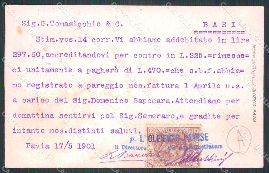 Pavia Città Commerciale cartolina QT0012 – retro