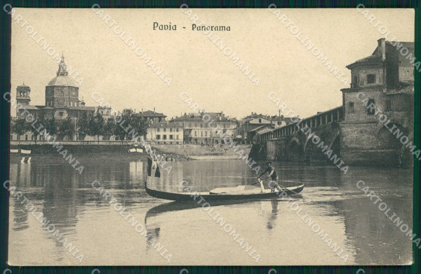 Pavia Città Barca RIFILATA cartolina QT0029 – fronte