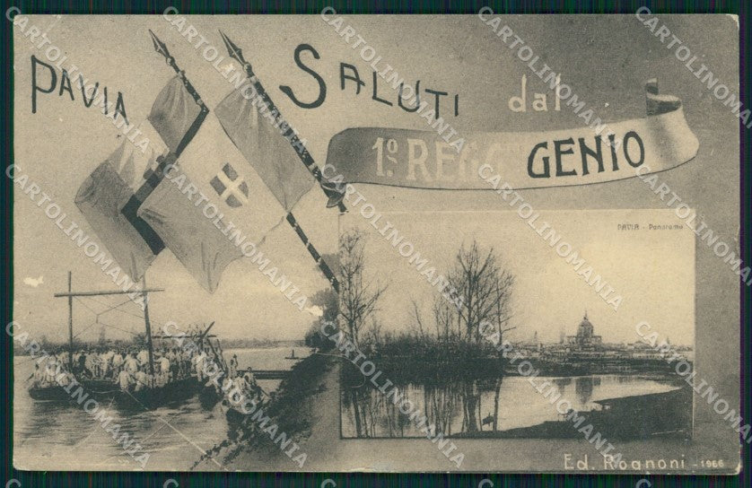 Pavia Città Militari ABRASA PIEGHE cartolina QT0040 – fronte
