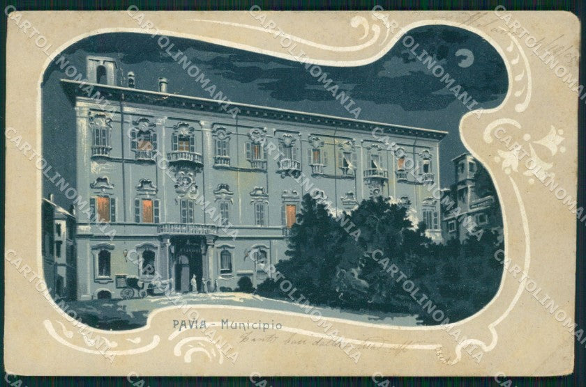 Pavia Città Municipio ABRASA cartolina QT0043 – fronte