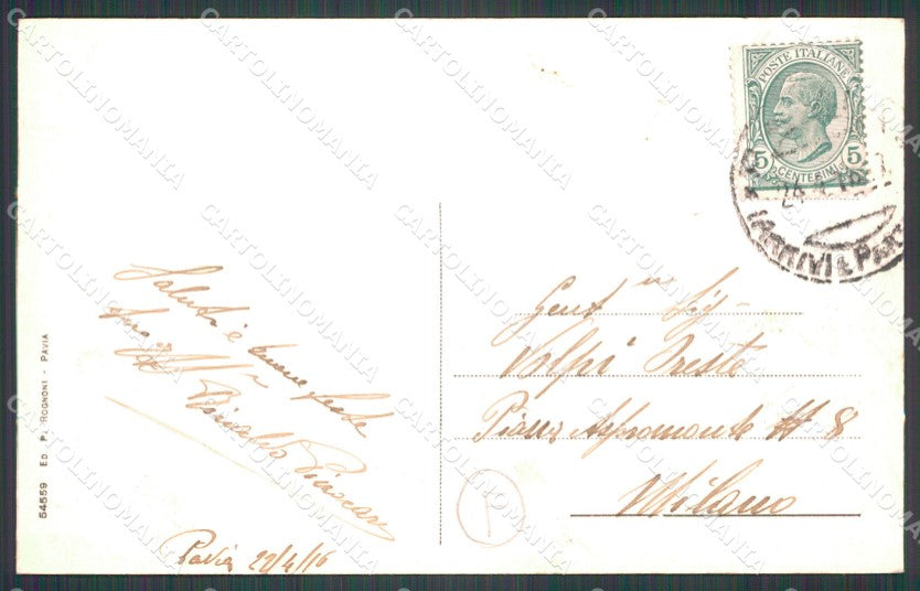 Pavia Città Militari Saluti da cartolina QT0065 – retro