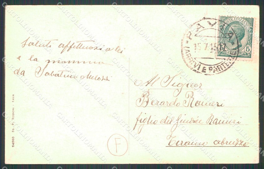 Pavia Città Militari Saluti da cartolina QT0066 – retro