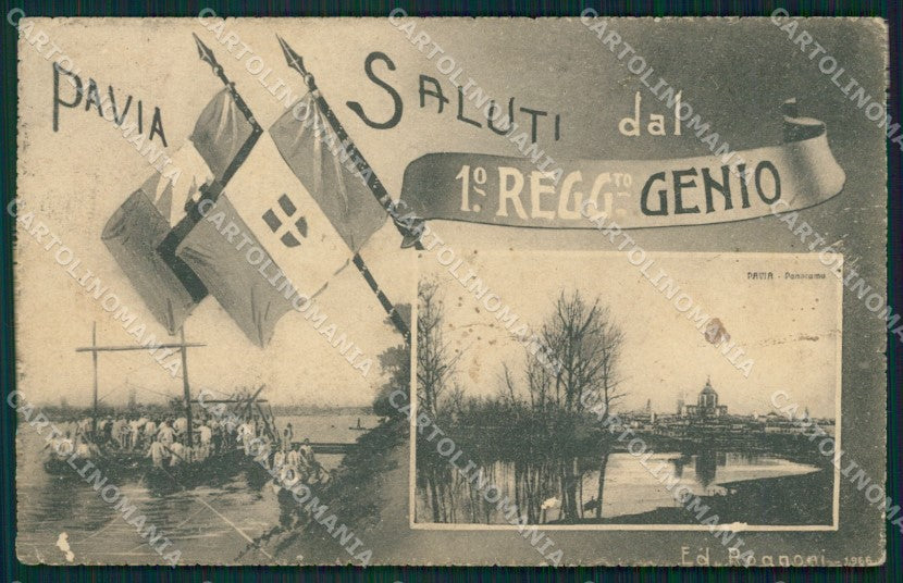 Pavia Città Militari Saluti da ABRASA cartolina QT0067 – fronte