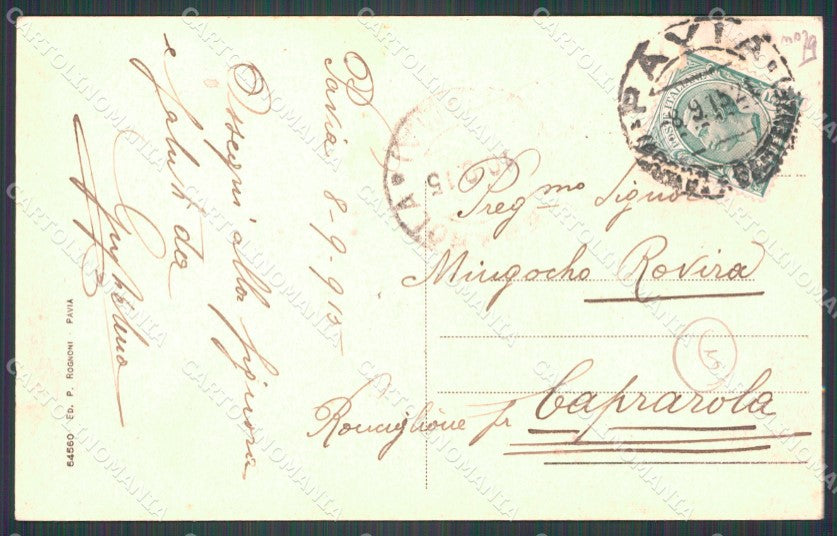 Pavia Città Militari Saluti da cartolina QT0075 – retro