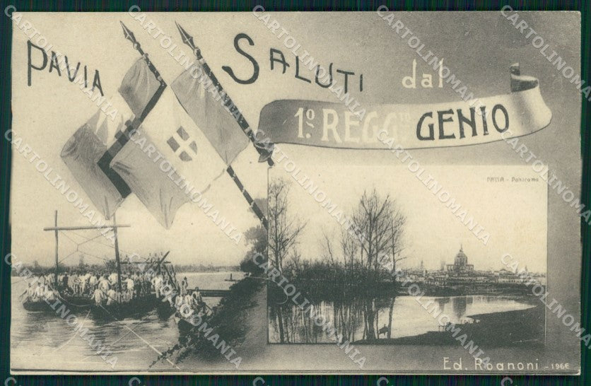 Pavia Città Militari Saluti da cartolina QT0076 – fronte