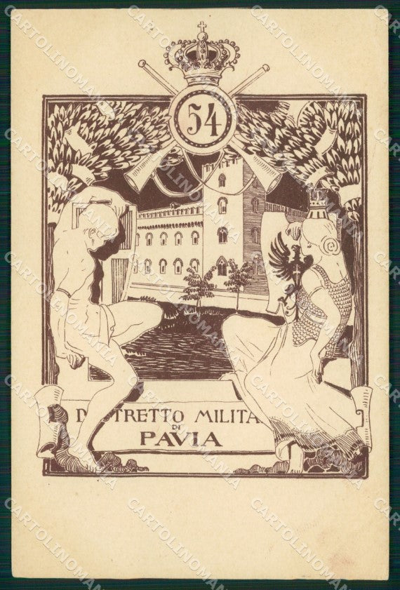 Pavia Città Distretto Militare PIEGA cartolina QT0086 – fronte