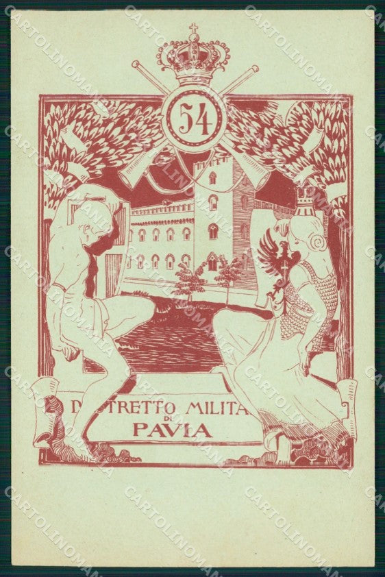 Pavia Città Distretto Militare cartolina QT0089 – fronte