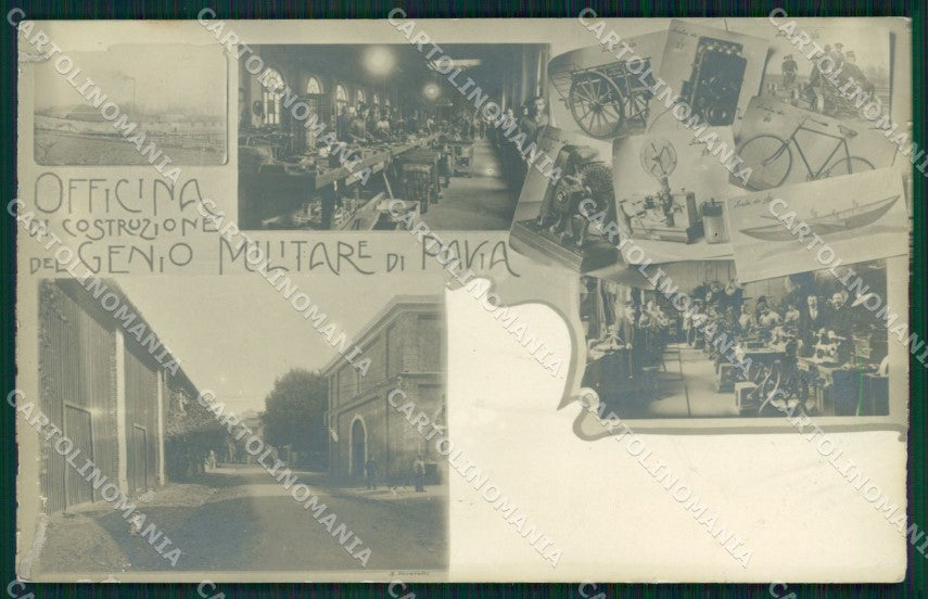 Pavia Città Officina Costruzione del Genio Militare Foto cartolina QT0098 – fronte