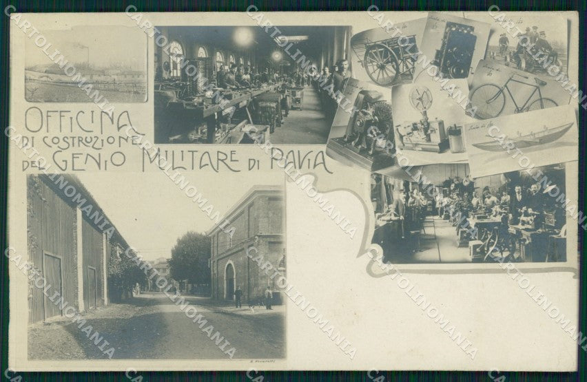 Pavia Città Officina Costruzione del Genio Militare Foto cartolina QT0100 – fronte