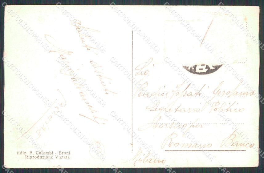 Pavia Broni Recoaro di PIEGHINE ABRASA cartolina QT0103 – retro