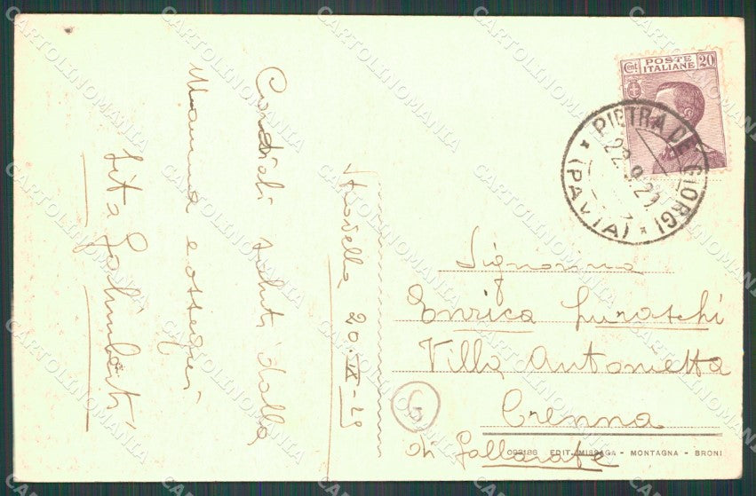 Pavia Broni Recoaro di Auto cartolina QT0142 – retro