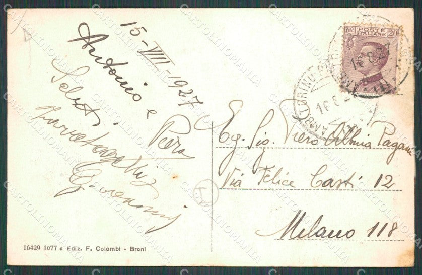 Pavia Broni Recoaro di PIEGHINA cartolina QT0153 – retro