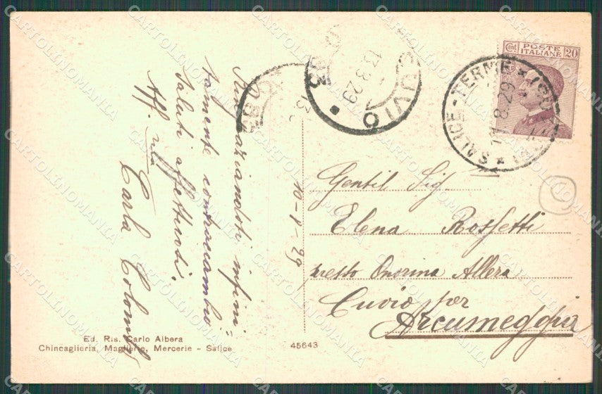 Pavia Godiasco Salice Terme Nazzano cartolina QT0180 – retro