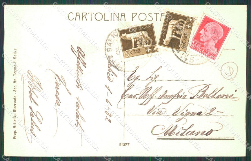 Pavia Godiasco Salice Terme Teatro cartolina QT0186 – retro