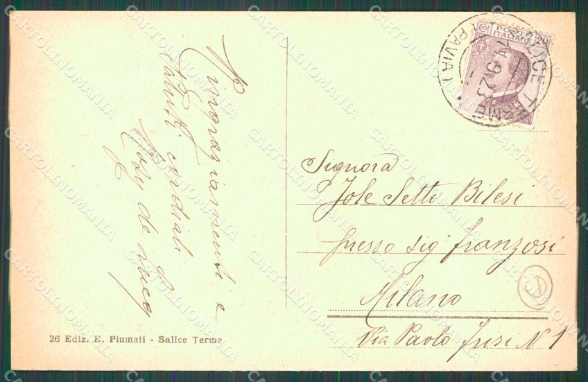 Pavia Godiasco Salice Terme Nazzano cartolina QT0197 – retro