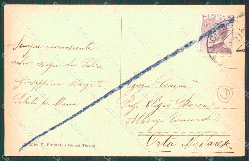 Pavia Godiasco Salice Terme cartolina QT0204 – retro