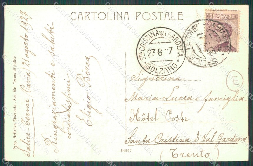 Pavia Godiasco Salice Terme cartolina QT0208 – retro